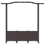 Letto Rialzato con Griglia e Tetto Marrone 164 x 40 x 144 cm PP