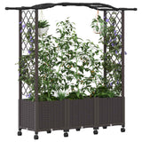 Letto Rialzato con Griglia e Tetto Marrone 164 x 40 x 144 cm PP