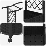 Letto Rialzato con Griglia e Tetto Nero 164 x 40 x 144 cm PP