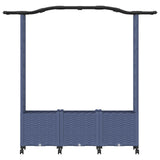 Letto Rialzato con Griglia e Tetto Grigio 164 x 40 x 144 cm PP