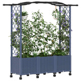 Letto Rialzato con Griglia e Tetto Grigio 164 x 40 x 144 cm PP