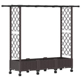 Letto Rialzato con Griglia e Tetto Marrone 164 x 40 x 127 cm PP