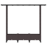 Letto Rialzato con Griglia e Tetto Marrone 164 x 40 x 127 cm PP