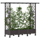 Letto Rialzato con Griglia e Tetto Marrone 164 x 40 x 127 cm PP