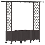 Letto Rialzato con Griglia e Tetto Marrone 162,5 x 40 x 142 cm