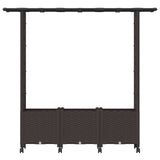 Letto Rialzato con Griglia e Tetto Marrone 162,5 x 40 x 142 cm