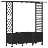 Letto Rialzato con Griglia e Tetto Nero 162,5 x 40 x 142 cm PP