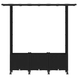 Letto Rialzato con Griglia e Tetto Nero 162,5 x 40 x 142 cm PP