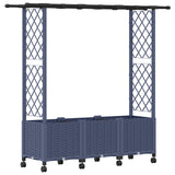 Letto Rialzato con Griglia e Tetto Grigio 162,5 x 40 x 142 cm
