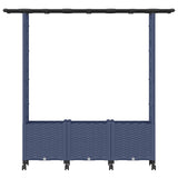 Letto Rialzato con Griglia e Tetto Grigio 162,5 x 40 x 142 cm