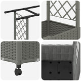 Letto Rialzato con Griglia e Tetto Grigio Chiaro PP