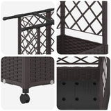 Letto Rialzato con Griglia e Tetto Marrone 164 x 40 x 127 cm PP