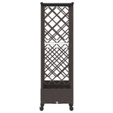 Letto Rialzato con Griglia e Tetto Marrone 164 x 40 x 127 cm PP