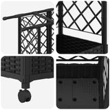 Letto Rialzato con Griglia e Tetto Nero 164 x 40 x 127 cm PP