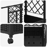 Letto Rialzato con Griglia e Tetto Nero 163,5 x 40 x 142 cm PP