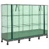Vaso da Giardino con Copertura per Serra e Ruote 4 pz PP