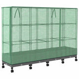 Vaso da Giardino con Copertura per Serra e Ruote 4 pz PP