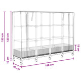Vaso da Giardino con Copertura per Serra e Ruote 4 pz Bianco PP