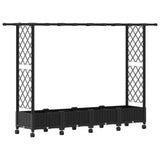 Letto Rialzato con Griglia e Tetto Nero 203 x 40 x 127 cm PP