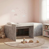 Letto alto per bambini con scrivania Grigio Cemento 90 x 200 cm