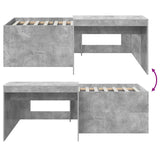 Letto alto per bambini con scrivania Grigio Cemento 90 x 200 cm