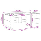 Letto alto per bambini con scrivania Grigio Cemento 90 x 200 cm
