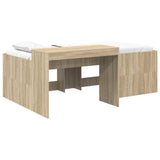 Letto alto per bambini con scrivania Rovere Sonoma