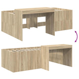 Letto alto per bambini con scrivania Rovere Sonoma