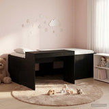 Letto alto per bambini con scrivania Nero Legno ingegnerizzato