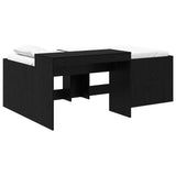 Letto alto per bambini con scrivania Nero Legno ingegnerizzato