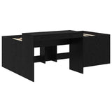Letto alto per bambini con scrivania Nero Legno ingegnerizzato