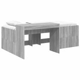 Letto alto per bambini con scrivania Sonoma grigio