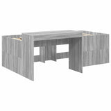 Letto alto per bambini con scrivania Sonoma grigio
