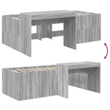 Letto alto per bambini con scrivania Sonoma grigio