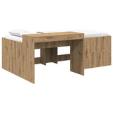 Letto alto per bambini con scrivania Rovere Artigianale