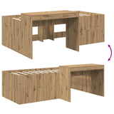 Letto alto per bambini con scrivania Rovere Artigianale