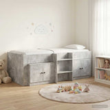 Struttura Letto Loft con Mobile con porta 3 pz Grigio Cemento
