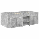 Struttura Letto Loft con Mobile con porta 3 pz Grigio Cemento
