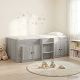 Struttura Letto Loft con Mobile con porta 3 pz Sonoma grigio