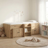 Struttura Letto Loft con Mobile 3 pz Rovere Artigianale