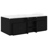 Struttura Letto Loft con Armadietto 3 pz Nero Legno truciolato