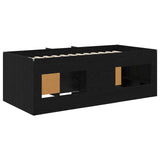 Struttura Letto Loft con Armadietto 3 pz Nero Legno truciolato