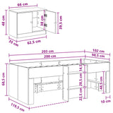 Struttura Letto Loft con Armadietto 3 pz Nero Legno truciolato
