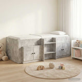 Struttura Letto Loft con Armadietto 3 pz Grigio Cemento
