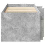 Struttura Letto Loft con Armadietto 3 pz Grigio Cemento
