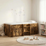 Struttura Letto Loft con Armadietto con porta 3 pz Rovere Fumo