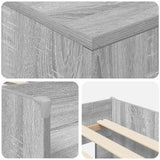 Struttura Letto Loft con Armadietto 3 pz Sonoma grigio