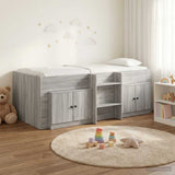 Struttura Letto Loft con Armadietto 3 pz Sonoma grigio