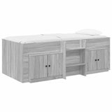 Struttura Letto Loft con Armadietto 3 pz Sonoma grigio