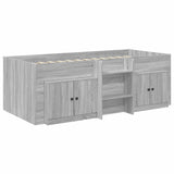 Struttura Letto Loft con Armadietto 3 pz Sonoma grigio
